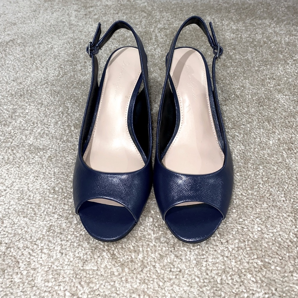 Navy Blue peep-toe heel (9)
